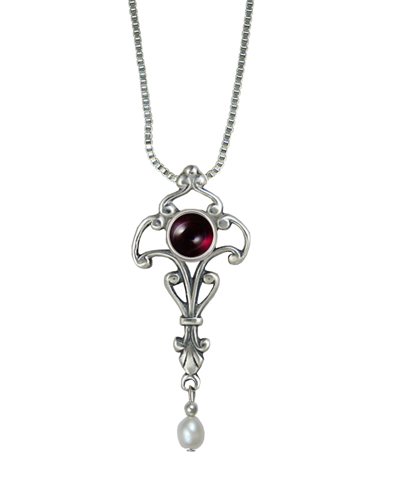 Sterling Silver Necklace With Garnet